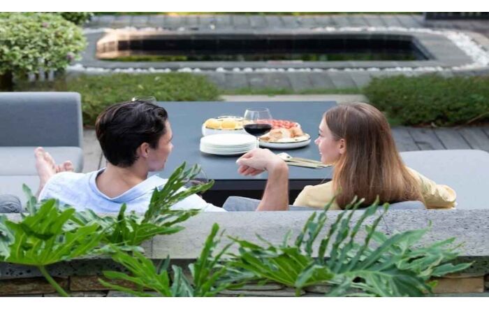 Maze Pulse Rectangular Corner Dining Set with Adjustable Table - Flanelle 