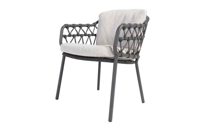 4 Seasons Outdoor Calpi 6 Seat Dining Set with HPL Top Table and Lazy Susan