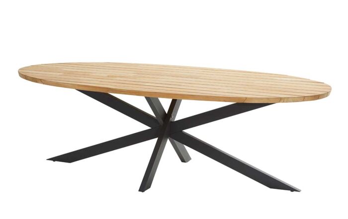 4 Seasons Outdoor Calpi 6 Seat Dining set with Prado Teak Top Table