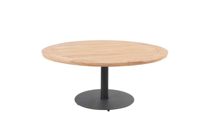 4 Seasons Outdoor Calpi 6 Seat Low Dining Set with Round Teak Table