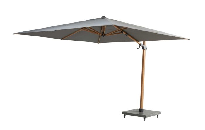 Four Seasons Outdoor Siesta Premium 3m Wood Effect Parasol with 125kg Wheeled Base 