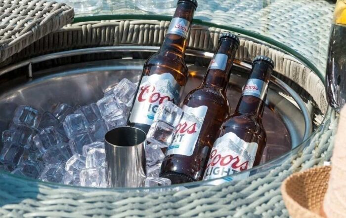 Maze Oxford 6 Seat Round Rattan Bar Set with Ice Bucket