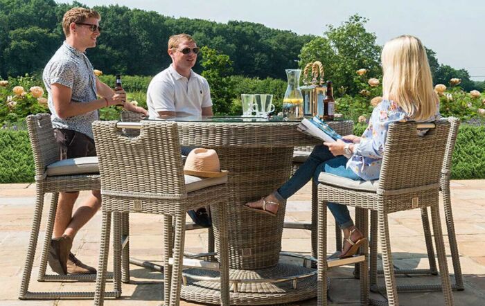 Maze Oxford 6 Seat Round Rattan Bar Set with Ice Bucket