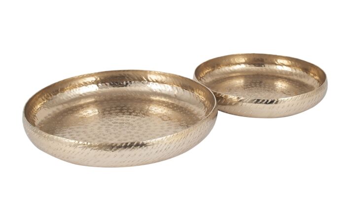 Pacific Lifestyle Set Of 2 Gold Hammered Metal Bowls Pacific Lifestyle Set Of 2 Gold Hammered Metal Bowls