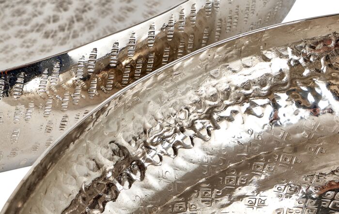 Pacific Lifestyle Set Of 2 Silver Hammered Metal Bowls Pacific Lifestyle Set Of 2 Silver Hammered Metal Bowls