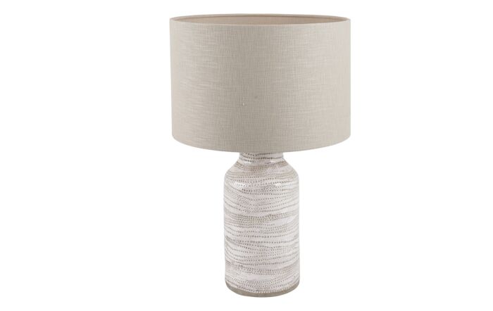 Pacific Lifestyle Alina White Dot Design Stoneware Table Lamp