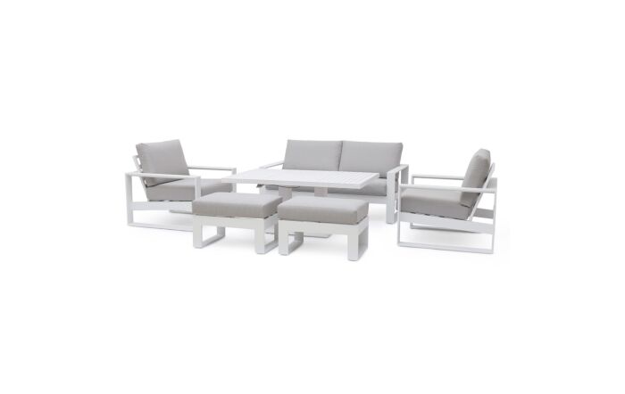 Maze Amalfi 2 Seat Sofa Set with Rising Table - White