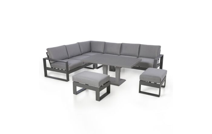 Maze Amalfi Corner Dining Set with Rising Table - Grey Maze Amalfi Corner Dining Set with Rising Table - Grey