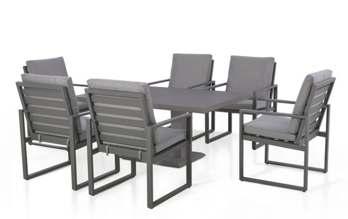 Maze Amalfi 6 Seat Rectangular Dining Set With Rising Table Maze Amalfi 6 Seat Rectangular Dining Set With Rising Table