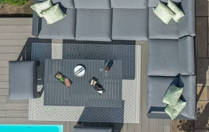 Maze Amalfi Corner Dining Set with Rising Table - Grey Maze Amalfi Corner Dining Set with Rising Table - Grey