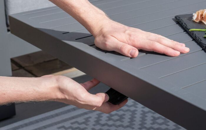 Maze Amalfi Corner Dining Set with Rising Table - Grey Maze Amalfi Corner Dining Set with Rising Table - Grey