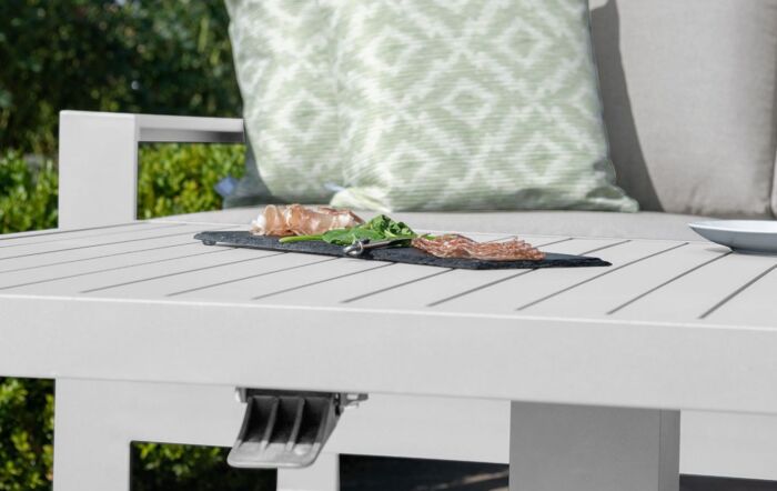 Maze Amalfi Corner Dining Set With Adjustable Table - White Maze Amalfi Corner Dining Set With Adjustable Table - White