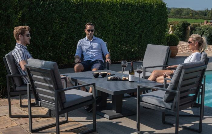 Maze Amalfi 6 Seat Rectangular Dining Set With Rising Table Maze Amalfi 6 Seat Rectangular Dining Set With Rising Table