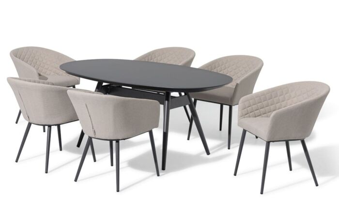 Maze Ambition 6 Seat Oval Dining Set - Oatmeal Maze Ambition 6 Seat Oval Dining Set - Oatmeal