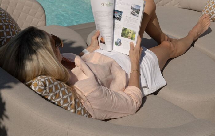 Maze Ambition Curve 3 Seater Sofa  Daybed - Oatmeal Maze Ambition Curve 3 Seater Sofa  Daybed - Oatmeal