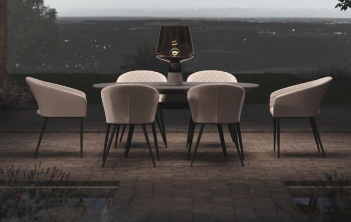 Maze Ambition 6 Seat Oval Dining Set - Oatmeal Maze Ambition 6 Seat Oval Dining Set - Oatmeal