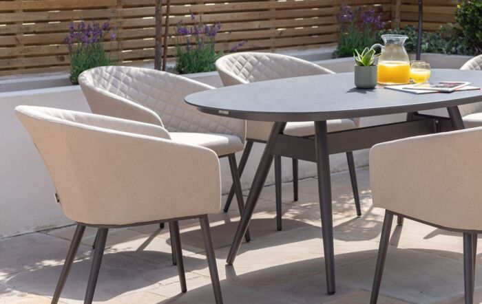 Maze Ambition 6 Seat Oval Dining Set - Oatmeal Maze Ambition 6 Seat Oval Dining Set - Oatmeal