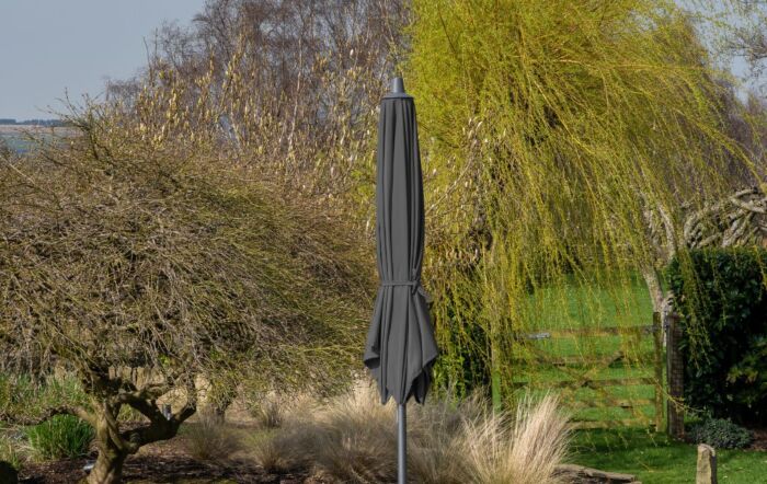 Pacific Lifestyle Riva 3.5m Anthracite Table Parasol & Ceramica 40kg Grey Wheeled Base