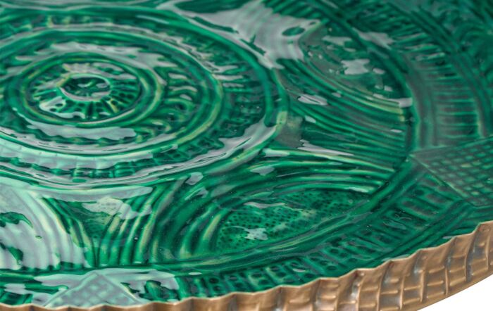 Hill Interiors Aztec Collection Brass Embossed Ceramic Dipped Side Table Hill Interiors Aztec Collection Brass Embossed Ceramic Dipped Side Table