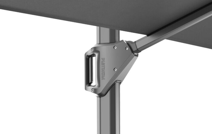 Pacific Lifestyle Challenger T1 3.5m Square Havanna Taupe Parasol With 120kg Wheeled Base