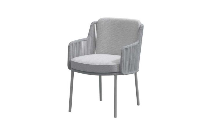 Bernini Six Seat Rectangle Teak Table with Frost Legs