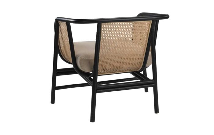 Desser Seoul Black Occasional Chair in Latte Fabric