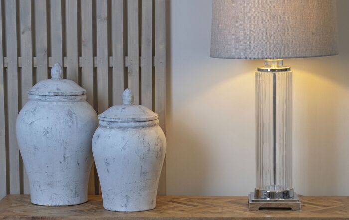 Hill Interiors Bloomville Large Stone Ginger Jar Hill Interiors Bloomville Large Stone Ginger Jar