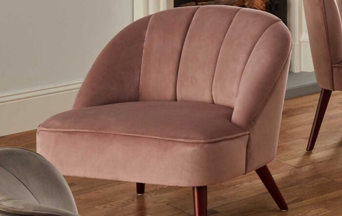 Pacific Lifestyle Portofino Blush Pink Velvet Chair  Pacific Lifestyle Portofino Blush Pink Velvet Chair