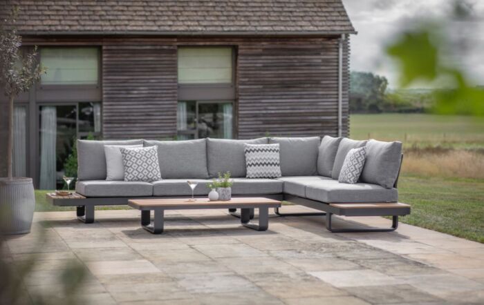 Bramblecrest Brooklyn L-Shape Sofa with Rectangle Coffee Table - Anthracite