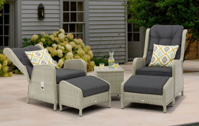 Bramblecrest Chedworth Garden Recliner Set - Grey
