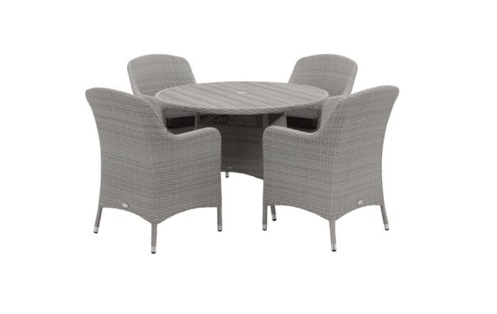 Bramblecrest Tetbury 4 Seat Round Dining Set - Graphite