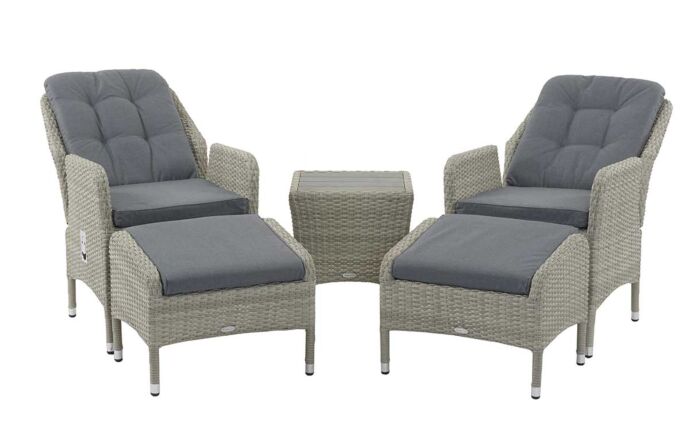 Bramblecrest Tetbury Garden Rattan Recliner Set - Cloud Bramblecrest Tetbury Garden Rattan Recliner Set - Cloud