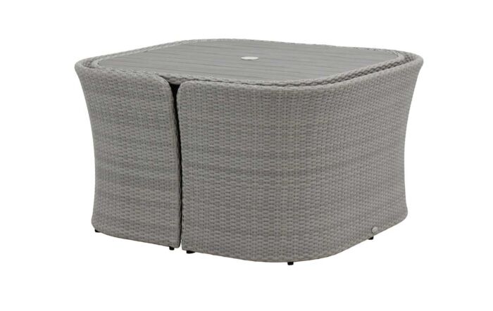 Bramblecrest Tetbury 8 Seat Balcony Set with Tree-Free Top, Parasol and Base - Graphite