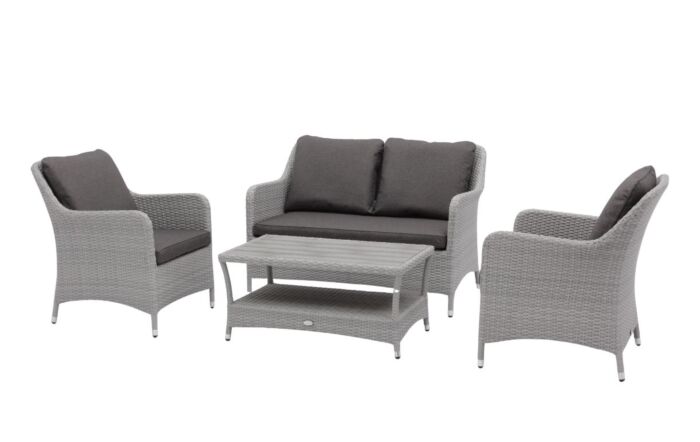 Bramblecrest Tetbury Rattan 2 Seat Sofa Set with Tree-Free Coffee Table - Graphite