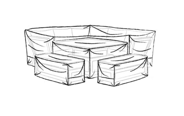 Bramblecrest Tuscan Square Corner with Dual Height Table Covers Bramblecrest Tuscan Square Corner with Dual Height Table Covers