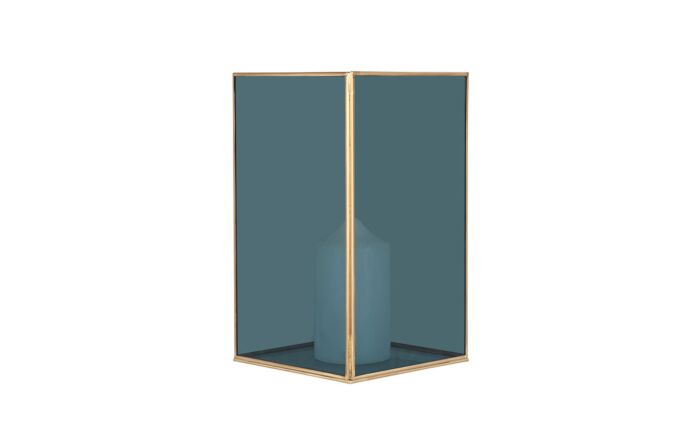 Pacific Lifestyle Smoked Glass and Brass Metal Large Square Hurricane Pacific Lifestyle Smoked Glass and Brass Metal Large Square Hurricane