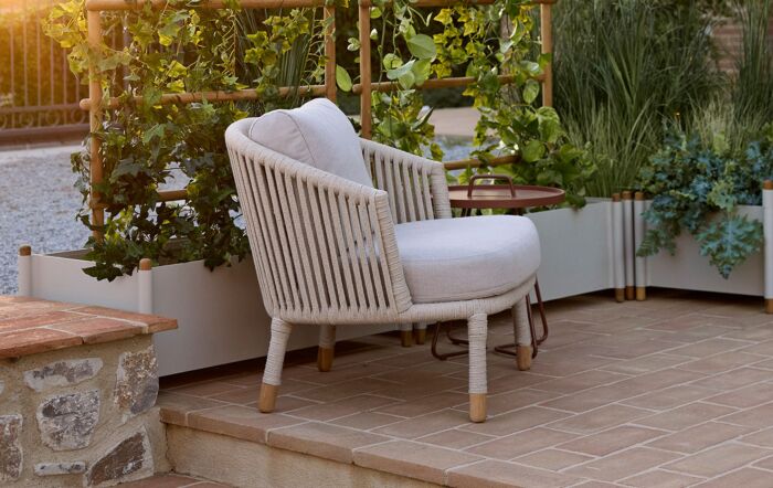 Cane-Line Moments Three Seat Garden Sofa Set with Lounge Armchair - Sand