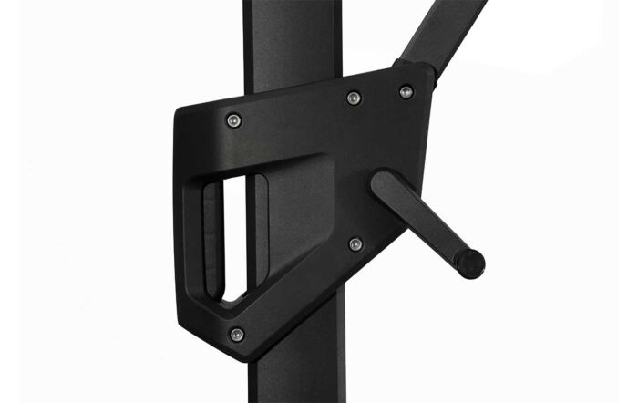 Cane-Line Side Arm Hyde Luxe Tilt Parasol 3m x 3m Anthracite Square With Concrete Base  Cane-Line Side Arm Hyde Luxe Tilt Parasol 3m x 3m Anthracite Square With Concrete Base