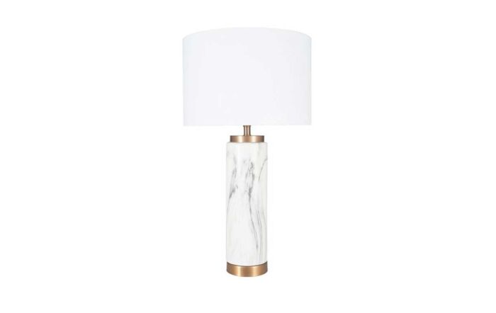 Pacific Lifestyle Carrara Marble Effect Ceramic Tall Table Lamp