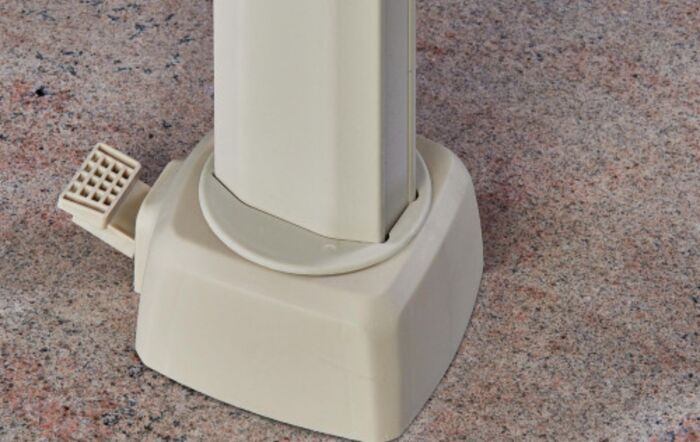 Pacific Lifestyle Challenger T2 3.5 x 2.6 Sandstone/Champagne Free Arm Parasol & 90kg Wheeled Base