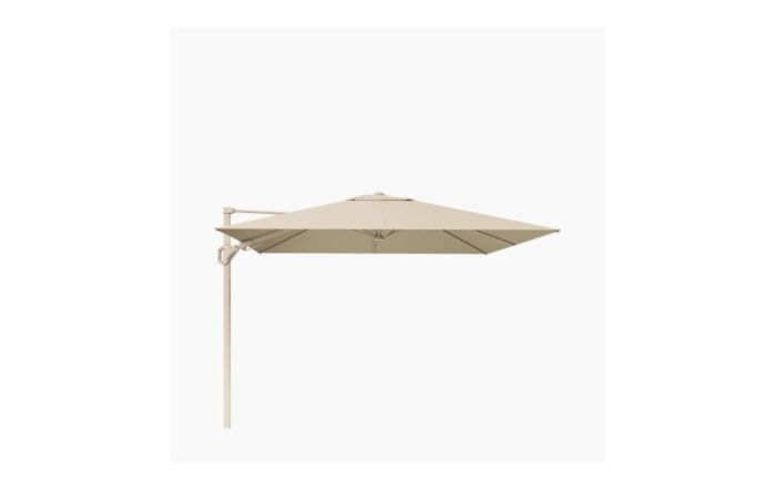 Pacific Lifestyle Challenger T2 3m Square Sandstone/Champagne Free Arm Parasol With 90kg Wheeled Base