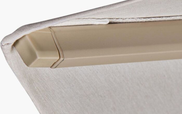 Pacific Lifestyle Challenger T2 3m Square Sandstone/Champagne Free Arm Parasol With 90kg Wheeled Base