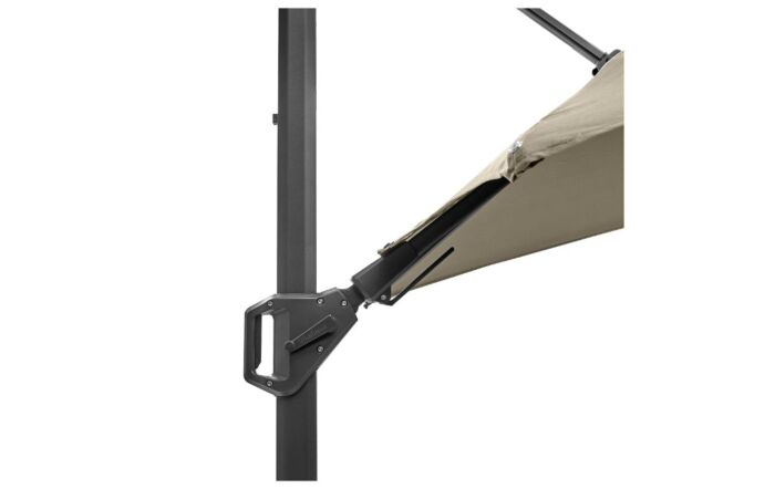 Platinum Challenger T2 3mt Square Champagne Free Arm Parasol With 90kg Wheeled Base