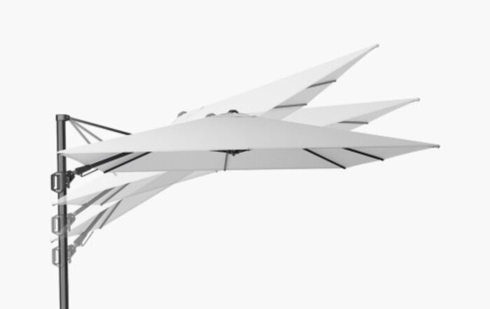 Pacific Lifestyle Challenger T2 X 3.5 X 2.6 Manhattan Grey Free Arm Parasol With 90kg Wheeled Base