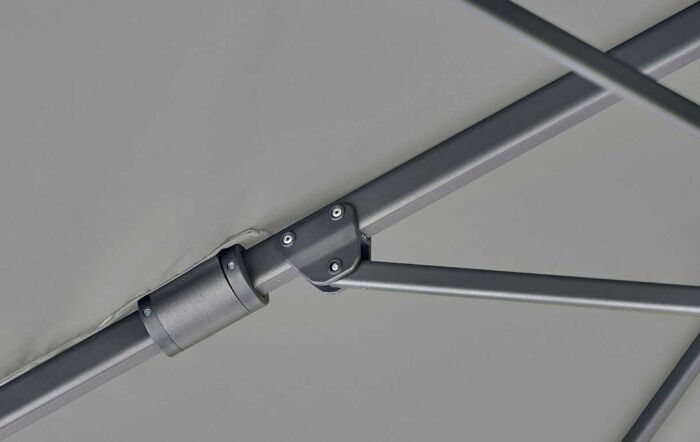 Pacific Lifestyle Challenger T2 3.5m x 2.6m Manhattan Grey Cantilever Parasol With 90kg Wheeled Base