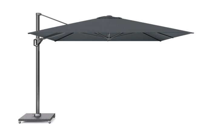 Pacific Lifestyle Challenger T1 3.5 Square Faded Black Parasol With 120kg Wheeled Base