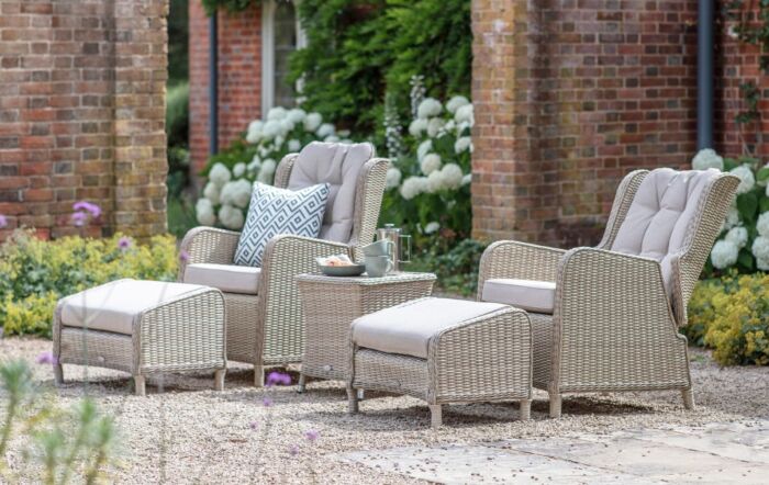 Bramblecrest Chedworth Garden Recliner Set - Sandstone
