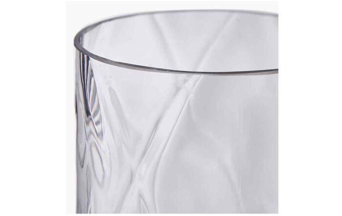 Pacific Lifestyle Clear Glass Round Optic Vase Large Pacific Lifestyle Clear Glass Round Optic Vase Large