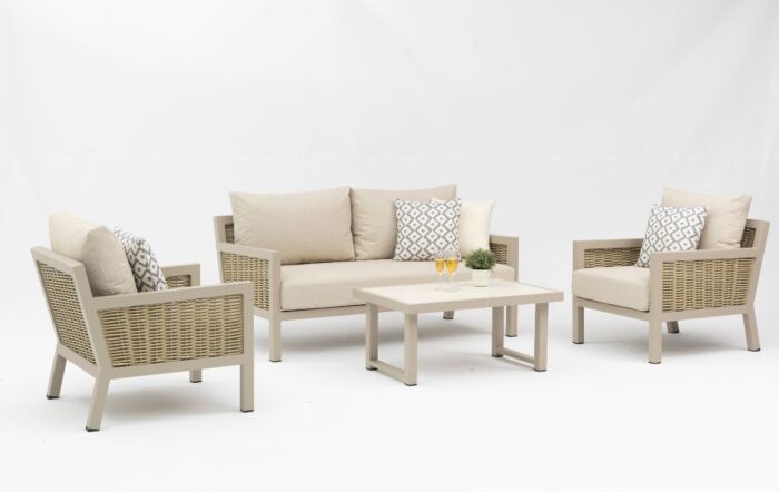 JB Furniture Exclusive Conrad Two Seat Garden Sofa Set - Latte