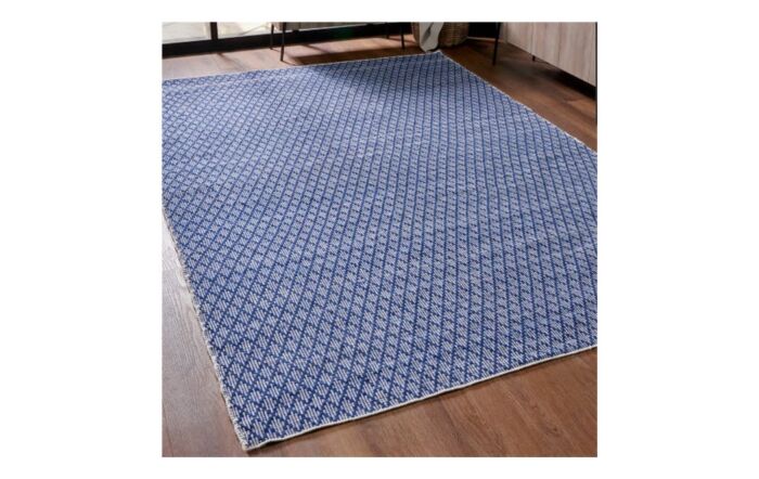 Pacific Lifestyle Denim Blue Ikat Design Indoor/Outdoor Rug